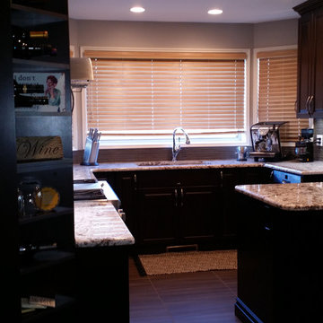 Contemporary Kitchen with Raised Maple Doors