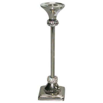 7.25" Elegance Candle Holder With Chatons