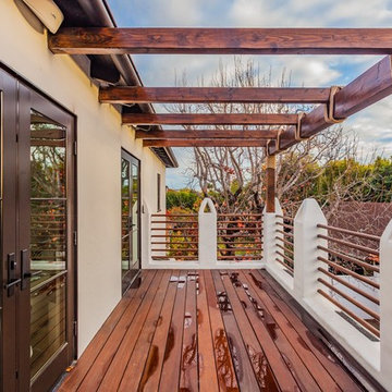 Upper Deck With Timber Pergola and Slat Rail