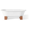 Cheviot Products Regal Cast Iron Tub With Wooden Base and Continuous Rolled Rim