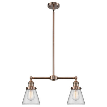 Innovations 2-LT Small Cone 22" Chandelier - Antique Copper