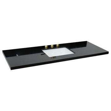 61" Black Galaxy Countertop And Single Rectangle Sink