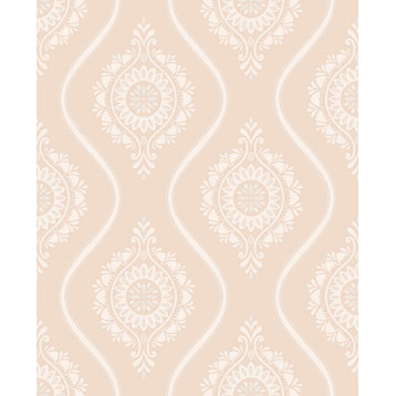 Beaumont Coral Ogee Wallpaper Bolt