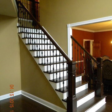 Wood Handrail and Iron Balusters Medford