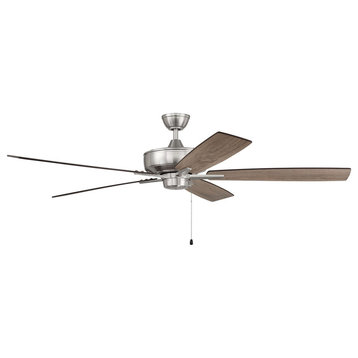 Craftmade Super Pro 60" Ceiling Fan With Blades, Brushed Polished Nickel