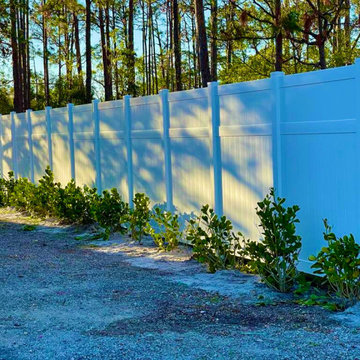 White vinyl fence