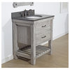 Rustic Fir Single Sink Vanity, Gray, Driftwood With Limestone Top, 30"