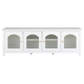 TATEUS 71-inch stylish TV cabinet Entertainment CenterTV stand,TV Console Table, White