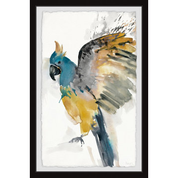 "Flying Festive Parrot" Framed Painting Print, 8"x12"