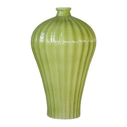 Belle & June - Fluted Plum Vase Lime Green - Vases