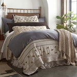 Amity Home - Cambria, Duvet, Steele Blue, King - A new staple, this duvet cover is understated enough to be a solid, yet boasts a touch of interest as a subtle textural pin stripe is woven horizontally throughout.