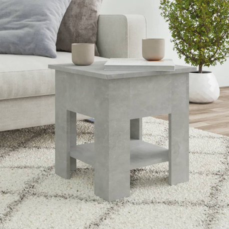 vidaXL Coffee Table End Table Living Room Table Concrete Gray Engineered Wood