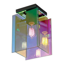 Sonneman Dichroix 7.5" Flush Mount in Black Brass Finish - Flush-mount Ceiling Lighting
