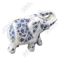 LAPIS MARBLE TRUMPING ELEPHANT - Home Accessories & Decor