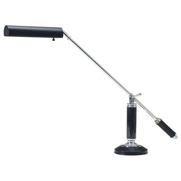 Counter Balance Chrome and Black Marble Piano/Desk Lamp