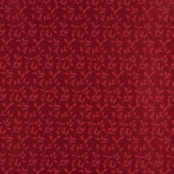 Red Vine Leaves Jacquard Woven Upholstery Fabric By The Yard