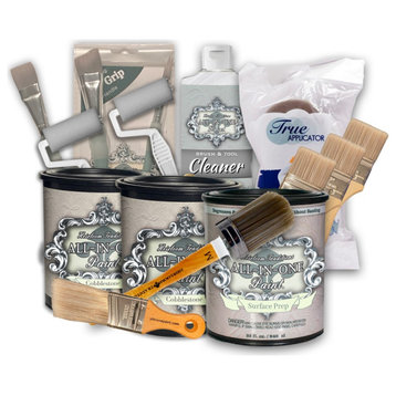 ALL-IN-ONE Paint 2 Quart Deluxe Cabinet Paint Bundle - Cobblestone (Gray)