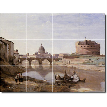 Jean Corot Historical Painting Ceramic Tile Mural #57, 32"x24"