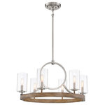 Minka Lavery - Country Estates 6 Light Chandelier, Sun Faded Wood-Brushed Nickel Accents - Style : Transitional