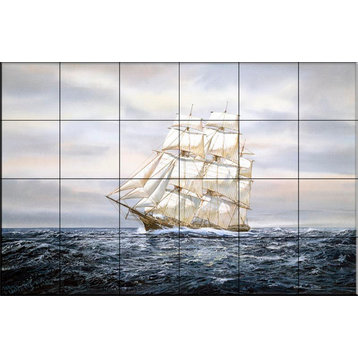 Tile Mural, Clipper Ship by Jack Wemp
