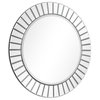 Beveled Round Wall Mirror,Solid Wood Frame, 0.75"-Beveled Center Mirror,32"x32"