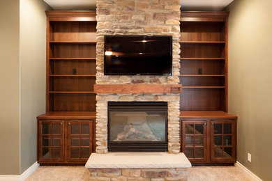 Basement - rustic basement idea in Chicago