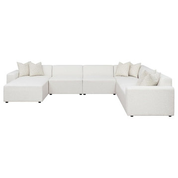 Coaster Freddie 7-piece Fabric Upholstered Modular Sectional Pearl