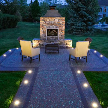 Exposed Aggregate Patio with Glow Stones