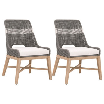 Star International Furniture Woven 18.5" Wood Dining Chair in Gray (Set of 2)