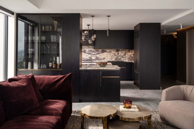 Minimalist home bar photo in Toronto