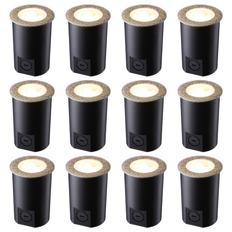 12-Pack 3W, Ground Well Light, 12V LED Low Voltage Landscape Pathway Lights