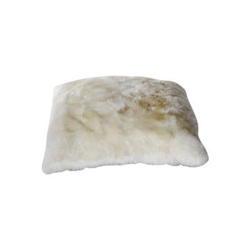 Longwool Sheepskin 32" Floor Cushion, Ivory