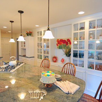 Galley kitchen & family room remodeled into a large kitchen