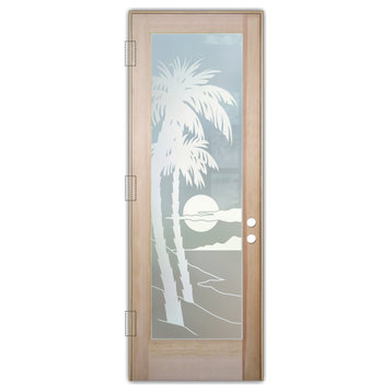 Front Door - Palm Sunset - Douglas Fir (stain grade) - 36" x 96" - Knob on...