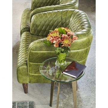 Modern Glass and Lucite Side End Tables