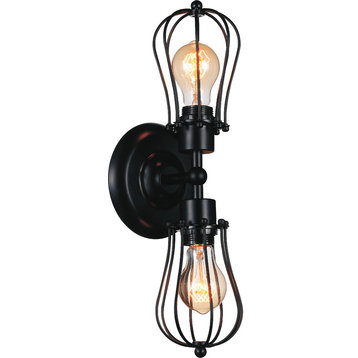 Tomaso 2 Light Wall Sconce With Black Finish