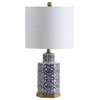 Diana 23.5" Ginger Jar Ceramic, Metal LED Table Lamp, Blue, White