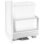 Rev-A-Shelf - Aluminum Pull Out Trash Container With Soft Open/Close, 12.25", 35 qt./8.75 gal - Looking for a sturdy, attractive pull out waste container that is perfect for any kitchen, look no further than this American made product. This fully assembled aluminum construction frame will not only close softly, but it will also assist you when opening your unit with its patented slide and dampener system.   All of the 5149 series also includes a 4-way adjustable door mount bracket that will finish off your installation by attaching your own cabinet door for easy operation. Available in various colors, widths and heights.