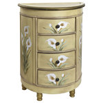 Nearly Natural - Antique Style Accessory Table With Calla Lily Floral Art - For something a little more unique from our collection, this beautiful, antique style cabinet is an ideal candidate for that perfect gift, or a sentimental home accent.  This drawer set comes with four drawers to hold your favorite memories, or special writings, and is accented by a selection of hand painted Calla Lily Floral Art.  For the collector at heart, this is a wonderful selection to have.
