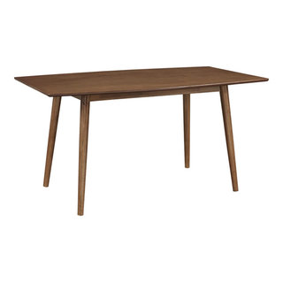 Mid Century Modern Dining Table, Tapered Legs With Rectangular Table Top, Brown - Midcentury ...