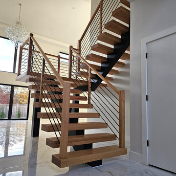Project #143 | Floating Red Oak Staircase
