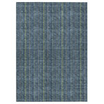 Addison Rugs - Machine Washable Indoor/Outdoor Chantille ACN982 Blue 8' x 10' Rug - Discover the beauty of our area rug, where vertical stripes and tribal influence come together in a seamless transitional design. Its UV stabilization ensures it remains vibrant in all conditions, the ultra-thin construction allows for easy placement, and machine-washability makes it an ideal choice for the lively, pet-loving family.
