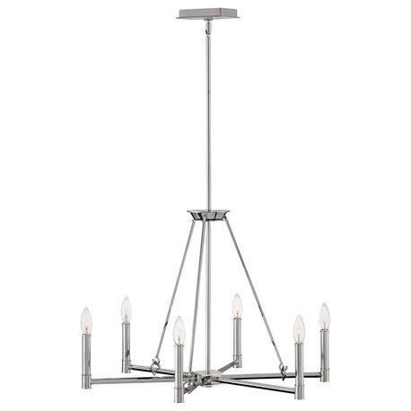 Hinkley Buchanan 6-Light Chandelier, Polished Nickel