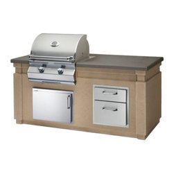 FireMagic Pre-Fab Grill Island with Double Drawers 76 Inch - Outdoor Cooking
