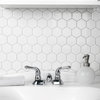 Metro 2" Hex Glossy White Porcelain Floor and Wall Tile