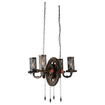 Manchi 4 Light Up Chandelier With Rust Finish