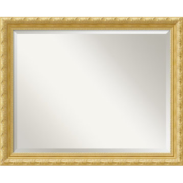 Versailles Gold Beveled Wood Bathroom Wall Mirror - 32 x 26 in.