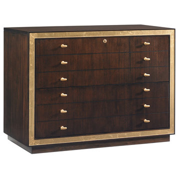 Sligh Bel Aire Beverly Palms File Chest, Brushed Brass