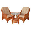 Jam Natural Rattan Wicker Handmade Chair Colonial color, Cream Cushion