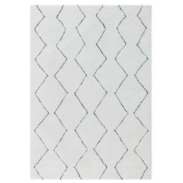 Modern White Soft Rectangle Area Carpet, 4'7"x6'7", 4